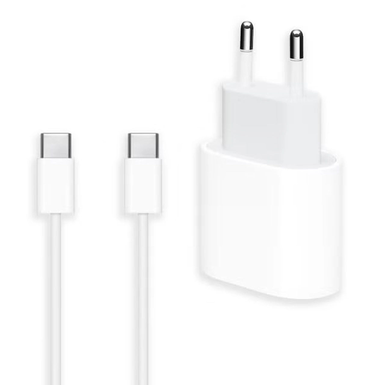 شارژر دیواری دوپین فست تک پورت اپل مدل A2347 iphone 16 Pro Max به همراه کابل شارژ Type-C To Type-C - سفید (گارانتی پارتیان پایا)